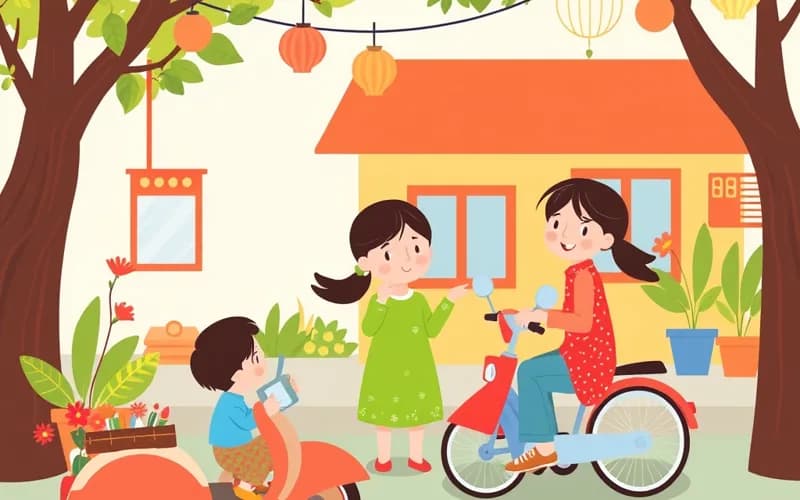 Nam sinh Đà Nẵng đeo huy chương đi xe đạp về nhà - truyện thiếu nhi VienanKids