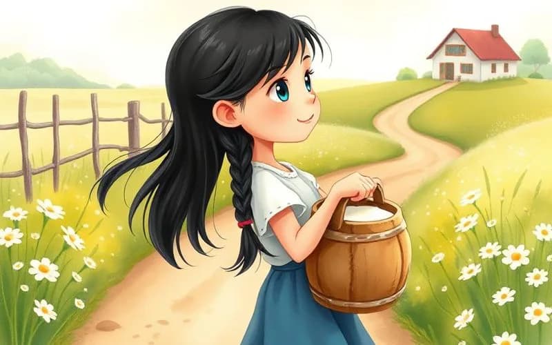 Cô Gái Vắt Sữa và Thùng Sữa - Truyện Ngụ Ngôn của Aesop
