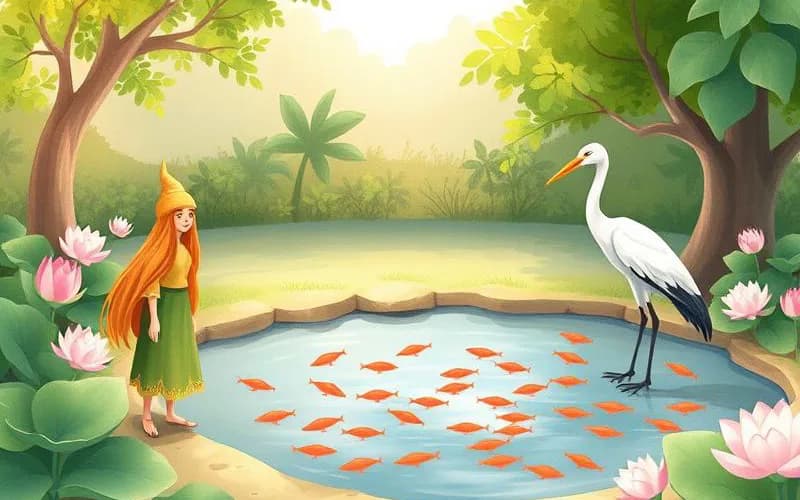 Truyện Cổ Tích Ấn Độ - Con Sếu Tàn Nhẫn Bị Lừa