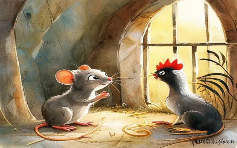 Con Mèo, Con Gà Trống, và Chuột Nhỏ