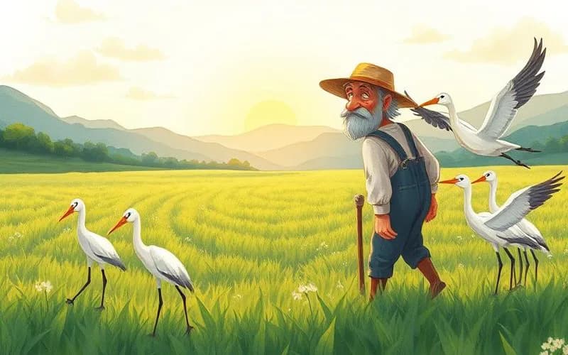 Người Nông Dân và Những Con Sếu