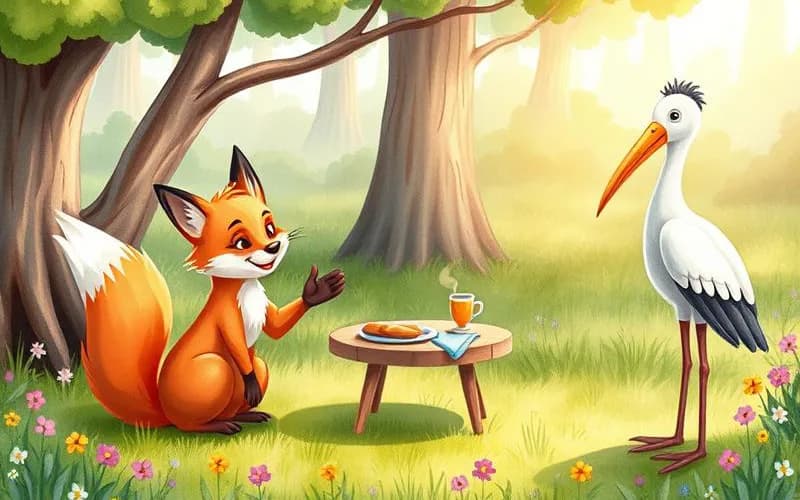 Truyên ngụ ngôn Cáo và Cò